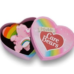 Erstwilder RAINBOW Pink Cheer Bear Balloon Brooch PRIDE Pin Pinup Care Bear